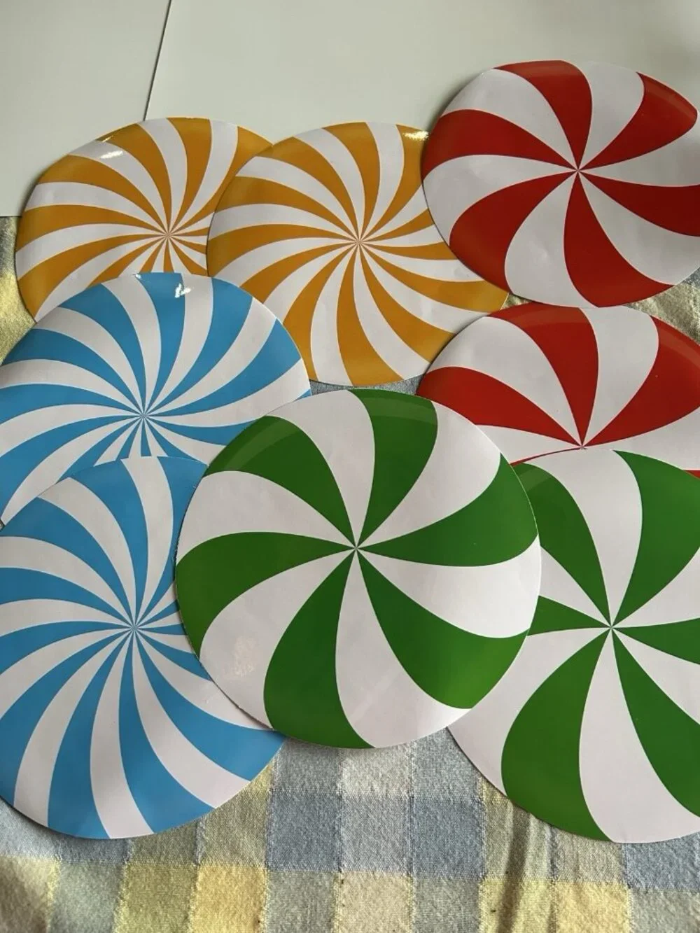 Large And Small Christmas Candy Stickers Lollipop Shape